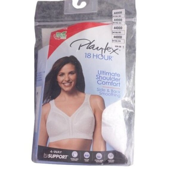 Playtex 18 Hour Ultimate Shoulder Comfort Wireless Bra White Size 44DDD 4693 - Picture 5 of 6